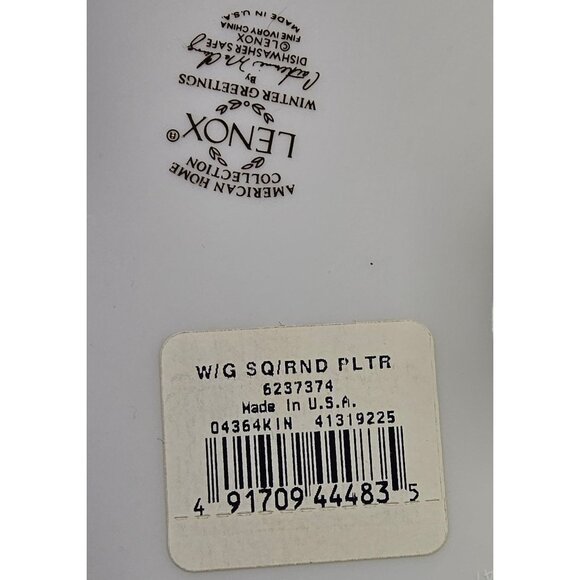 Lenox Winter Greetings Fine Ivory China Square Serving Platter & Bowl (1996) - Picture 10 of 11